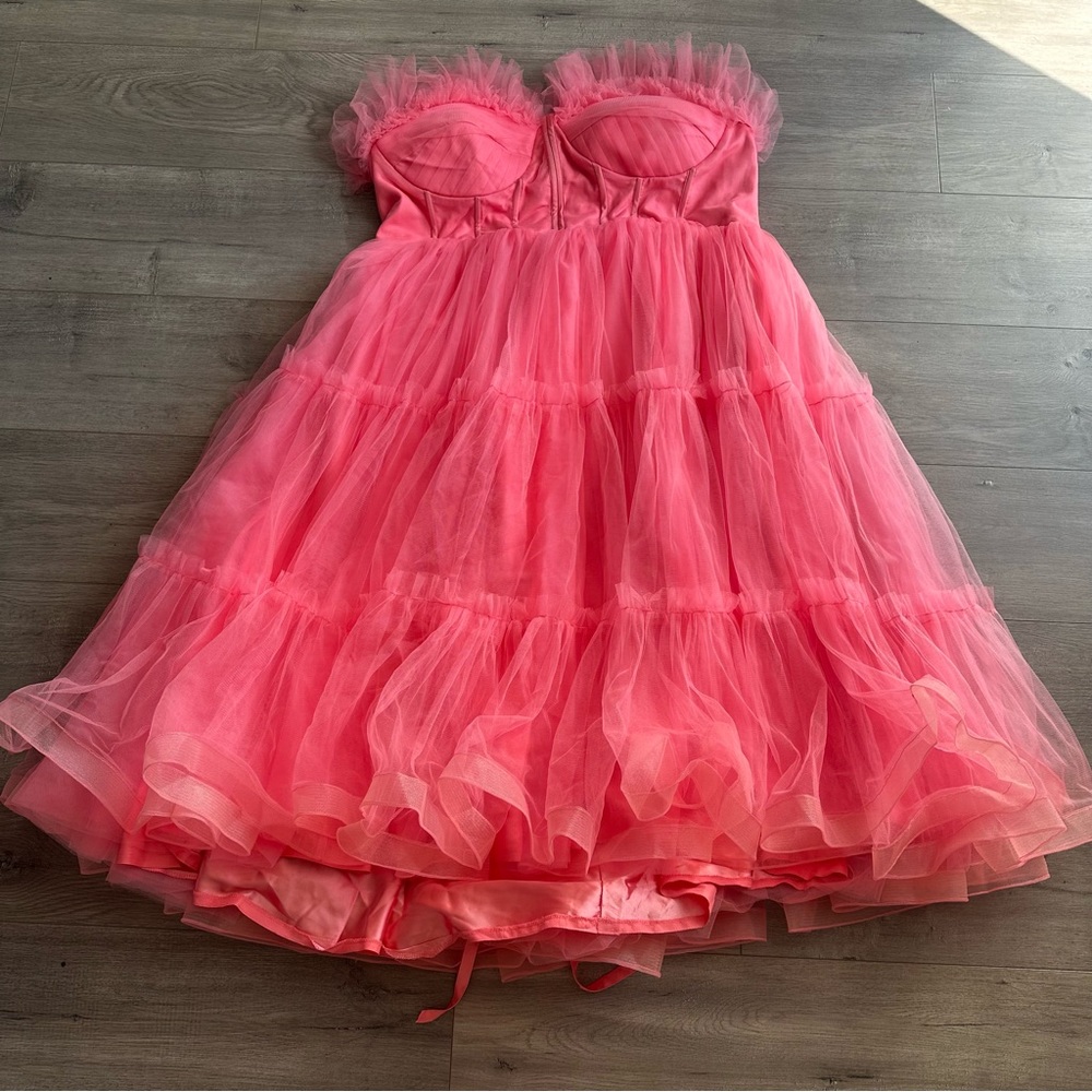 AVA Gowns strapless corset dress - coral - size 22